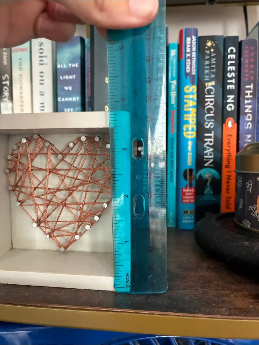String Art Heart Shadow Box - Copper Thread